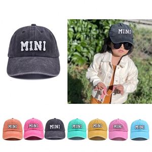 Gorra de Béisbol Infantil MINI con Parche de Chenilla Bordado, Estilo Desgastado, de Algodón, para Deportes al Aire Libre, Regalo para el Día de la Madre - Product Image 5