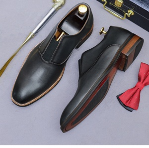 Chaussures décontractées pour hommes de grande taille, en cuir de vachette de luxe, à bout fermé, à enfiler, intemporelles, pour le bureau et la carrière - Product Image 6