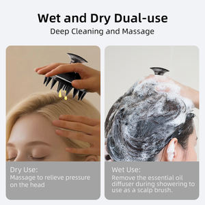 Nuevo Lanzamiento Lohas Aplicador de Aceite para Cabello 3 en 1 de Silicona, Cepillo Masajeador de Cuero Cabelludo y Peine para el Crecimiento del Cabello - Product Image 2