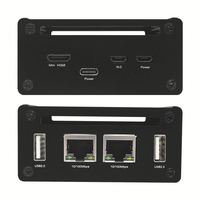 Papan Ekspansi HUB HAT Ethernet/USB untuk Raspberry Pi Zero0/W/2W USB2.0/RJ45 10/100M Port Ethernet dengan Kotak Casing Cangkang Logam