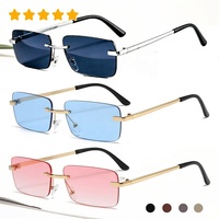 Derniers accessoires de mode pour femmes, vente en gros, lunettes de soleil vintage de luxe sans monture en métal, personnalisables avec logo privé pour hommes et femmes