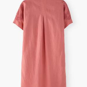 Vestido Mini Casual Europeo y Americano OEM, de Moda, en Algodón y Lino, con Volantes Bordados y Tejido Decorativo - Product Image 4