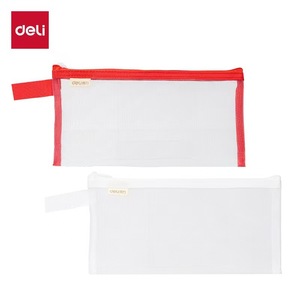 Deli Mesh Pencil Case Transparent Zipper Bag Large Capacity For School Office Use BC386 387 - Product Image 2