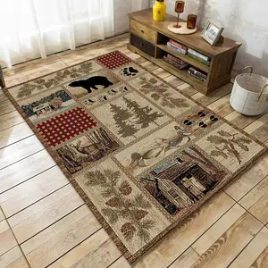 Retro American carpet bedroom cloakroom large area floor mat living room sofa coffee table floor mat decorative tatami mat