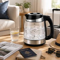 Bouilloire Électrique en Verre Borosilicate à Ébullition Rapide – Idéale pour la Maison, le Bureau, la Vente en Gros, les Hôtels et les Dortoirs