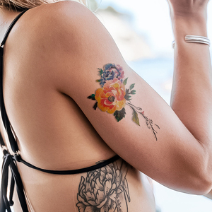 Autocollants de corps de festival de femmes tatouages temporaires de paillettes imperméables de longue durée conceptions florales <span class=keywords><strong>sexy</strong></span> pour la plage de Coachella blanc - Product Image 3
