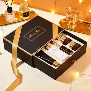 Caja de Papel Kraft con Cajón, Caja de Regalo Magnética, Cajas de Embalaje para Set de Cuidado de la Piel y Colección de Cosméticos - Product Image 2