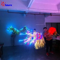 Costume de danse du dragon de taille étudiante avec lumière LED, nouveau design amusant pour le Nouvel An chinois, 9 mètres