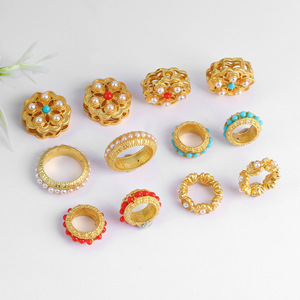 Cuentas espaciadoras de imitación de perla con incrustaciones de oro antiguo 12x6x1.7mm, mosaico, accesorios de joyería DIY para pulseras y collares - Product Image 3