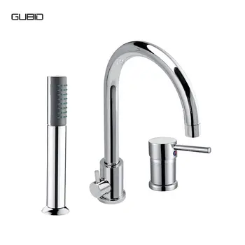 Tub Faucet with HandHeld Shower  Bathtub Faucet  3-Holes Widespread Faucet Set