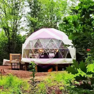 미국 인기 16Ft 26Ft 국내 가족 글램핑 조립식 작은 집 뒤뜰 주말 바베큐 레저 파티 돔 텐트 판매