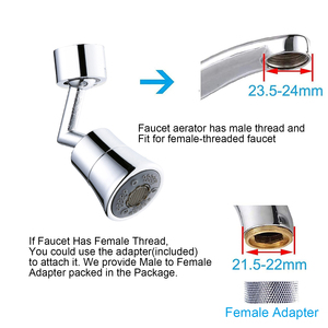 1080 °   Aérateur de <span class=keywords><strong>lavabo</strong></span> rotatif en laiton - Accessoire de robinet pour cuisine/salle de bain - Product Image 6