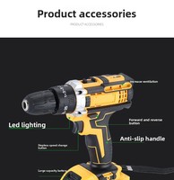 Kit combiné perceuse et visseuse à chocs sans fil 20V Max Brushless, 2 vitesses, outils de perçage professionnels robustes