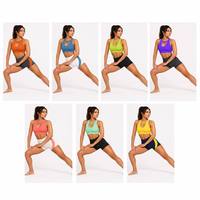 Ensemble de yoga 2 pièces Solstice Flow pour femme, haut court à col roulé, soutien-gorge de sport à découpes géométriques, bretelles croisées, taille haute, compression 3 pouces