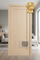Porte intérieure en bois massif certifiée FSC, finition blanche apprêtée, pour projet hôtelier, installation facile sans soudure, ODM