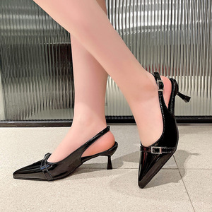 รองเท้าส้นสูงหัวแหลมแบบมีสายรัด สไตล์เซ็กซี่ สำหรับผู้หญิง แฟชั่นฤดูร้อน ไซส์เล็ก - Product Image 3