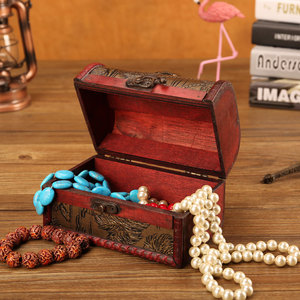 Mystic Arts Antique Style Wooden Jewelry <b>Box</b> Set <b>Lockable</b> With Handle Decorative Storage <b>Box</b> For Home Desktop Use - Product Image 3