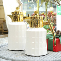 Termo de Plástico con Forma de Diamante y Revestimiento Interior de Vidrio Estilo Árabe, Ideal para Beber Café y Té en el Medio Oriente