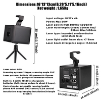 Projecteur laser cube Wifi, alimenté par batterie, 3W, projecteur laser d'animation, application sans fil professionnelle, cube laser 3D