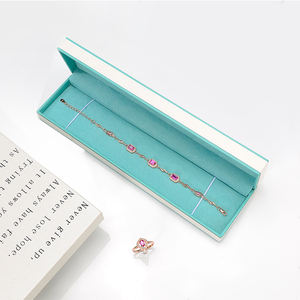 Caja de Regalo Plegable Personalizada de Lujo, Caja de Papel para Joyería, Collar, Pendientes, Imitación de Cuero, con Logotipo - Product Image 2