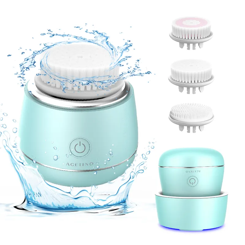 Electric Usb Facial Brush Soft Silicone Scrubber Cleanser Wrinkle Remover Face Cleaning Brush Deep Cleansing For Acne Treatment