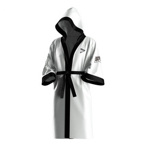Bata de Boxeo Personalizada en Blanco y Negro para Entrenamiento en Club y MMA Kickboxing - Product Image 1