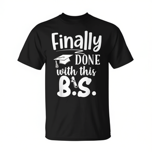 Finalmente terminé con esta camiseta de graduación Bs, color negro, talla mediana para hombre - Product Image 2