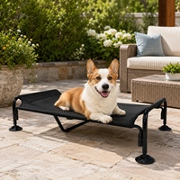 Lit surélevé pliable pour chien, lit rafraîchissant pour animaux de compagnie avec côtés surélevés, cadre métallique, fournisseur ODM, commande en gros
