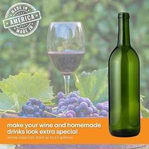 Bouteilles de vin en verre vert opaque de 750 ml, style <span class=keywords><strong>Bordeaux</strong></span>, lot de 12 bouteilles en verre vides pour le vin, la liqueur, la distribution - Product Image 1