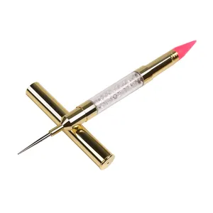 BQAN profesyonel çift kullanımı taklidi altın Metal kolu tırnak balmumu süsleyen kalem