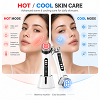 Nouveau masseur facial rechargeable par USB, anti-rides, vibration multi-fréquence, lumière colorée, chaud et froid, rouleau raffermissant pour la peau du visage