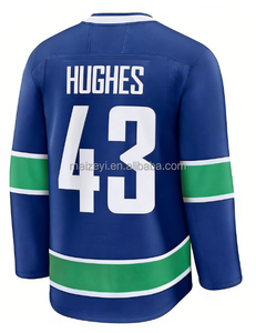 La Mejor Calidad, Cosido a Mano, Personalizable # 40 <span class=keywords><strong>Elias</strong></span> Pettersson # 43 Quinn Hughes # Camiseta Bordada de Hockey sobre Hielo Estadounidense de Brock Boeser Número 6 - Product Image 3