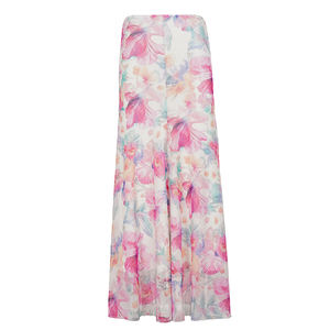 Falda Maxi de Gasa con Estampado Floral y Cintura Natural para Mujer, Ideal para Fiestas en la Playa, Venta al por Mayor - Product Image 6