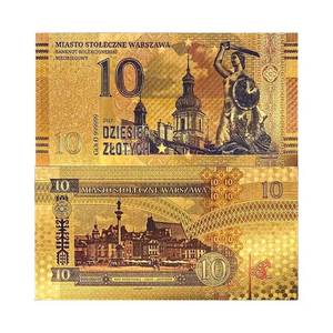 Collectible Craft Gifts 2017 Poland 10 Gold Foil Electroplated Banknote - Product Image 1