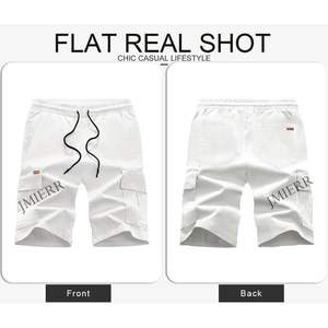 2025 pantalones de joggers de pana informales de cintura alta para hombre, pantalones cortos Cargo antiarrugas, talla XL, logotipo personalizable, color recto - Product Image 5