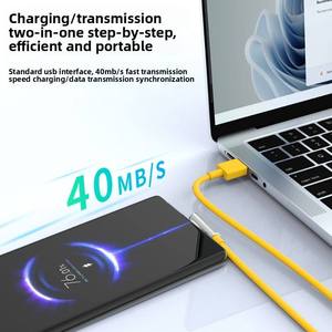 Câble de données USB-C 120W pour téléphones mobiles, coudé, charge rapide 6A, compatible <span class=keywords><strong>Apple</strong></span> et Huawei, <span class=keywords><strong>1m</strong></span> 2m - Product Image 2
