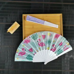 Factory Price Handmade Spanish Plastic Hand Fan Foldable Hand Held Fan Wooden Fan Wood Stick for Promotion