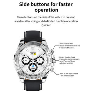 ساعة ذكية للرجال، ساعة ذكية أنيقة تعمل بالبلوتوث مع مراقب لمعدل ضربات القلب وتتبع صحة النوم، عمر بطارية طويل - Product Image 2
