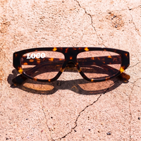 Lbashades 8657 Lunettes de soleil rectangulaires rétro de luxe, lunettes de soleil polarisées en acétate faites à la main, UV400, logo personnalisé, lunettes de soleil unisexes