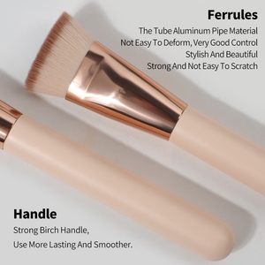 Brochas de Maquillaje Veganas de Alta Calidad y Bajo <span class=keywords><strong>Precio</strong></span>, con Mango de Madera, Brochas de Maquillaje al por Mayor, Juego de Brochas de Maquillaje con Mango Rosa - Product Image 3