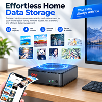 Stockage réseau NAS à 1 baie pour disques durs 2,5/3,5 pouces, stockage cloud personnel, serveur de sauvegarde de données pour le bureau à domicile A3PRO