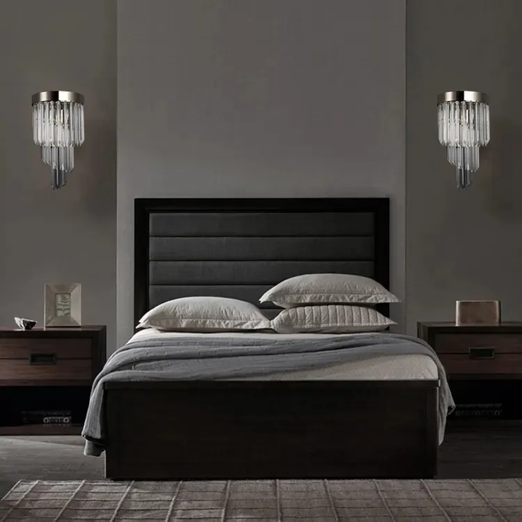 HUAYI camera da letto ad alte prestazioni soggiorno moderno Hotel corridoio decorazione lampada da parete in cristallo personalizzata