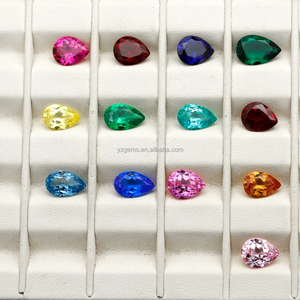 Venta al por Mayor de Gemas Sueltas de Zafiro Cultivado en Laboratorio, Multicolores, Corte <span class=keywords><strong>Pera</strong></span>, con Certificado AGL, Personalización para <span class=keywords><strong>la</strong></span> Creación de Joyería DIY - Product Image 3