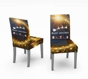 クリスマスプリントのストレッチチェアカバーとテーブルクロスのお祝い装飾用 - Product Image 5