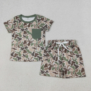 Nouveaux vêtements d'été pour enfants, chemises camouflage avec poches, shorts, ensembles de chasse, vêtements à manches courtes pour bébés garçons, ensembles de vêtements pour enfants - Product Image 2