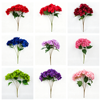 Prix d'usine – Bouquet d'hortensias artificiels en soie à 5 tiges, style nordique, pour Thanksgiving et Noël, décoration intérieure