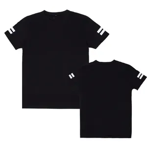 De alta calidad en blanco negro liso de la impresión de la camiseta de t 100% algodón OEM de manga corta unisex t camisa