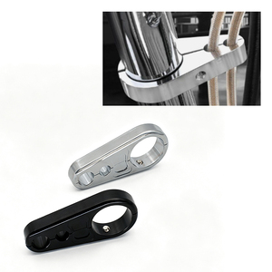 Support de fixation de câble de frein et d'embrayage 25MM pour moto Harley, VTT, buggy de plage, noir chromé, support de tuyau d'huile - Product Image 4