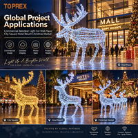 Motif lumineux LED pré-éclairé en forme de renne grandeur nature avec cadre étanche IP65 pour affichage de Noël en centre commercial, accessoire de décoration pour zone scénique