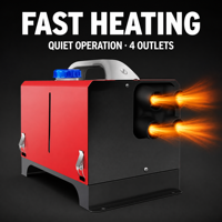 Chauffage d'air diesel FOYIN C33-5KW, chauffage de stationnement tout-en-un portable à 4 sorties pour camion, camping-car, fourgonnette, télécommande LCD, garantie 1 an